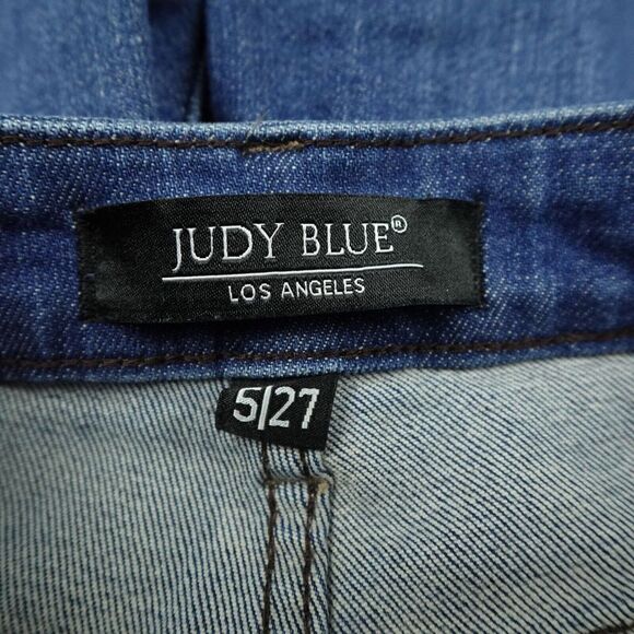 Judy Blue Jeans Womens 5/27 Denim Distressed Button Fly Boyfriend Fit Stretch - Picture 3 of 13